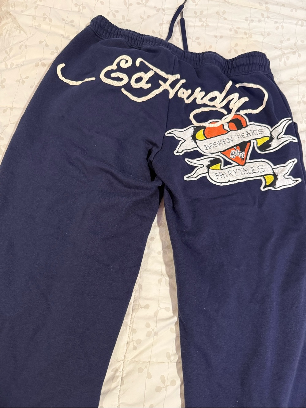 Ed Hardy Navy Blue Logo Sweatpants